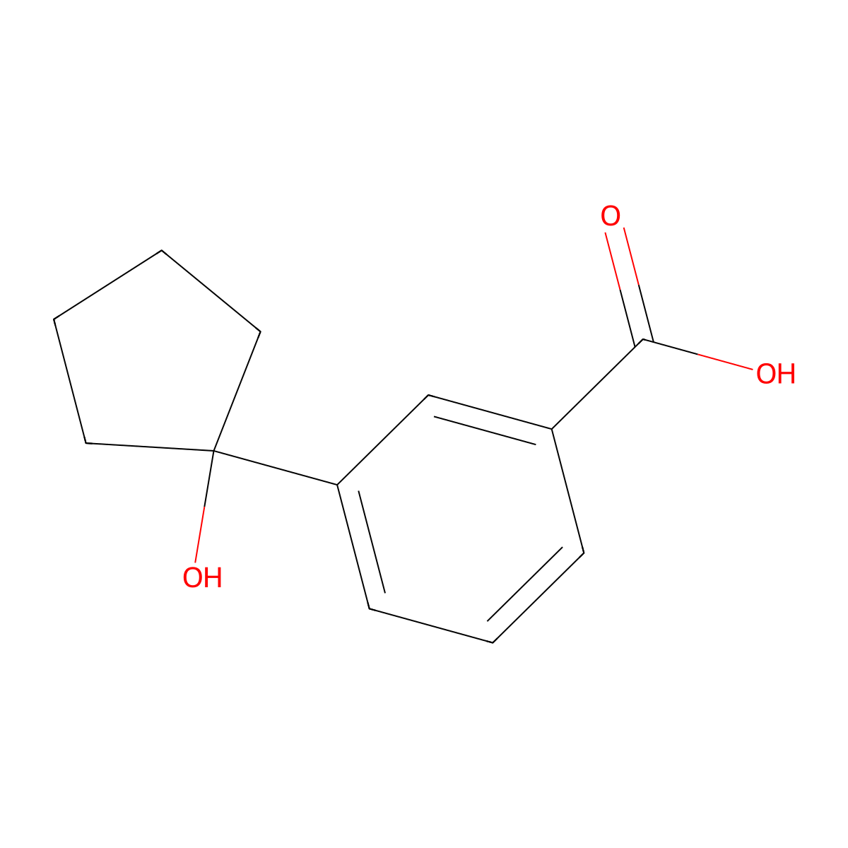 3-(1-Hydroxycyclopentyl)benzoic acid molecular structure, CAS 1518983-24-8