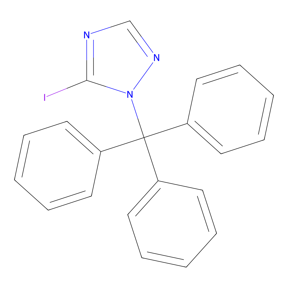 5-Iodo-1-trityl-1H-1,2,4-triazole molecular structure, CAS 151899-61-5