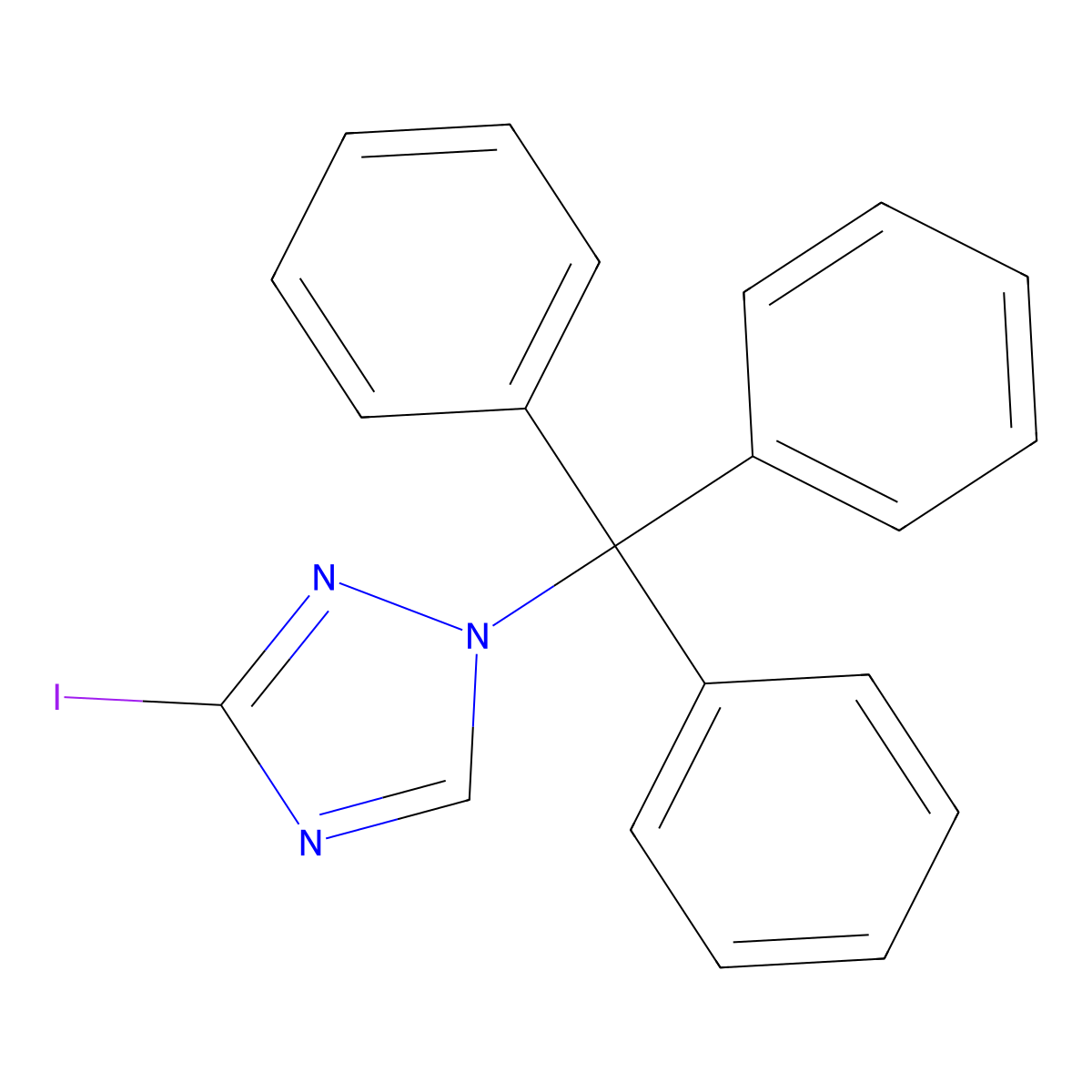 3-Iodo-1-trityl-1H-1,2,4-triazole molecular structure, CAS 151899-62-6