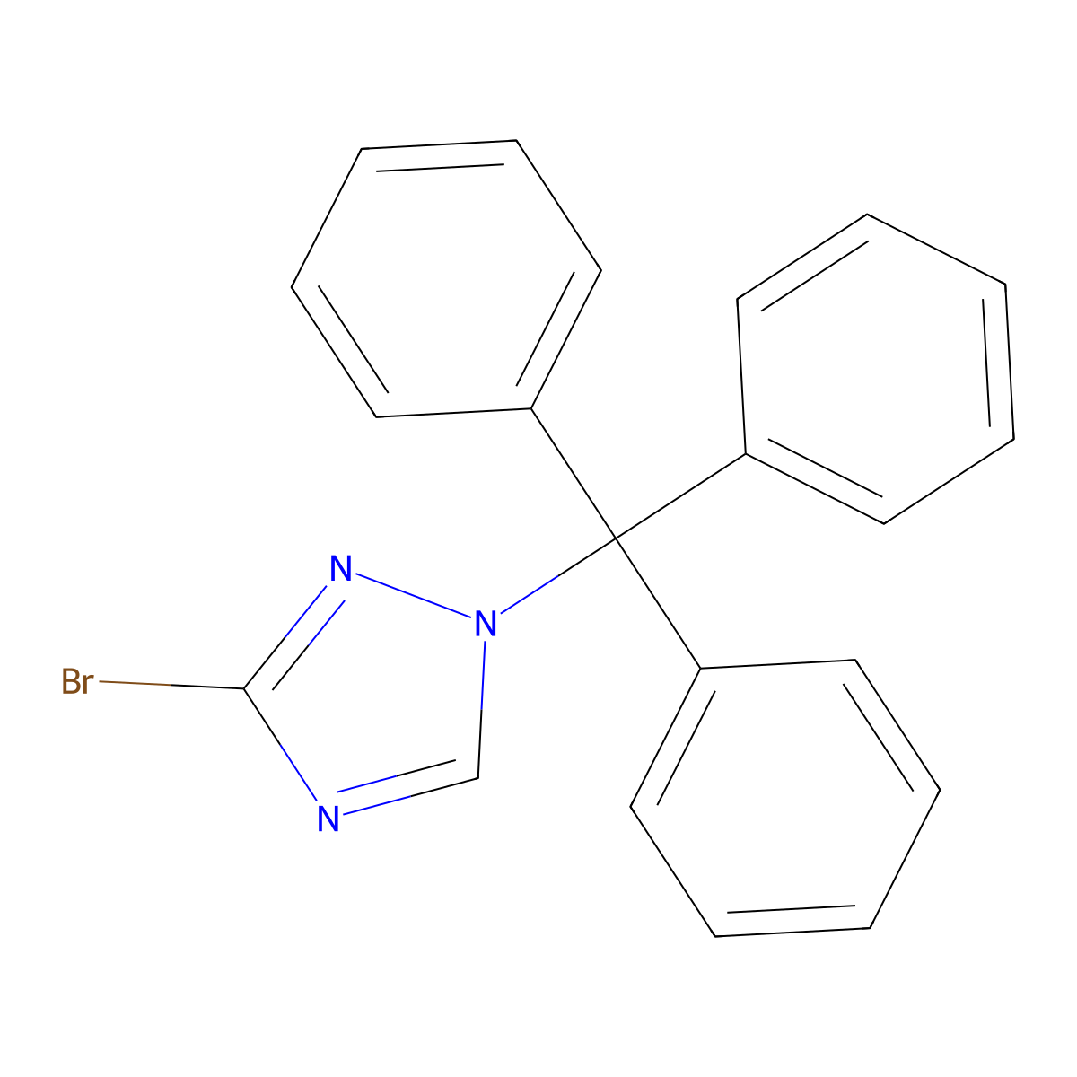 3-Bromo-1-trityl-1H-1,2,4-triazole molecular structure, CAS 151899-63-7