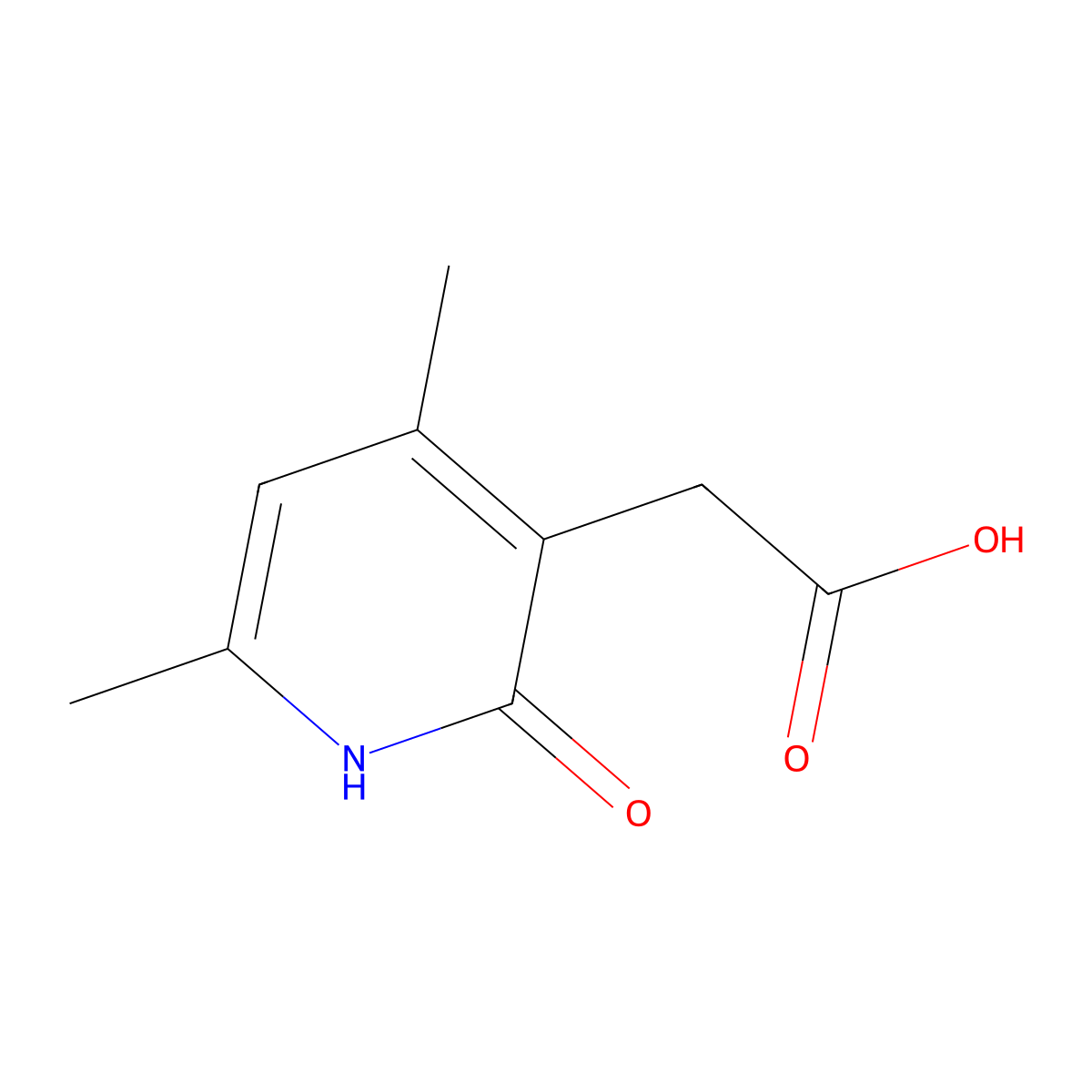 2-(4,6-Dimethyl-2-oxo-1,2-dihydropyridin-3-yl)acetic acid molecular structure, CAS 1518990-45-8