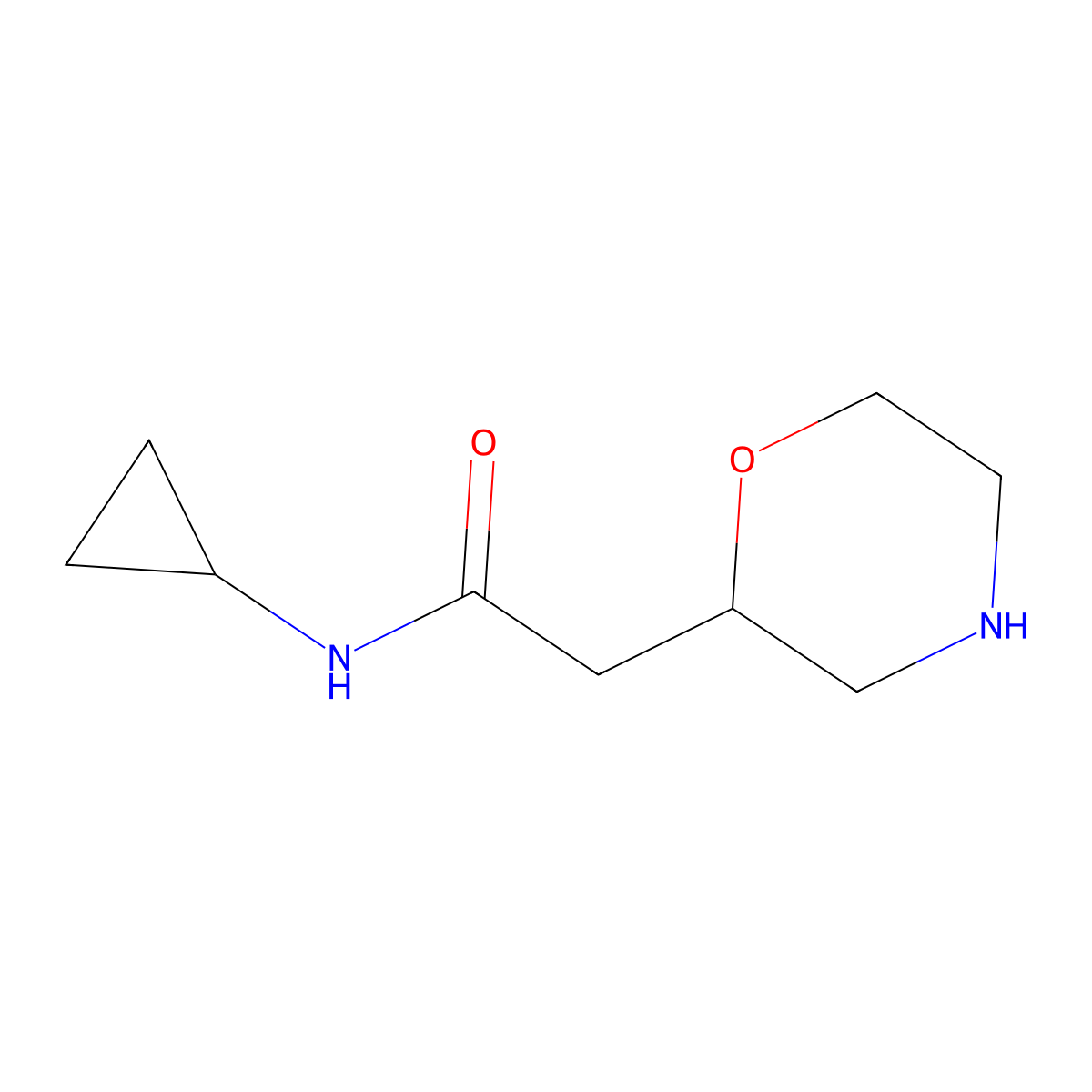 N-Cyclopropyl-2-(morpholin-2-YL)acetamide molecular structure, CAS 1518999-80-8