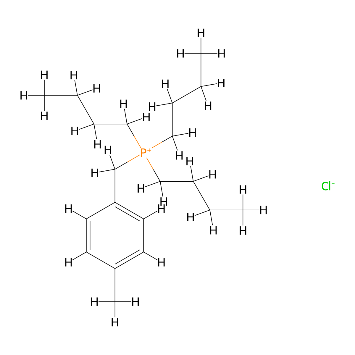 (4-Methylbenzyl)tributylphosphonium chloride molecular structure, CAS 1519-41-1