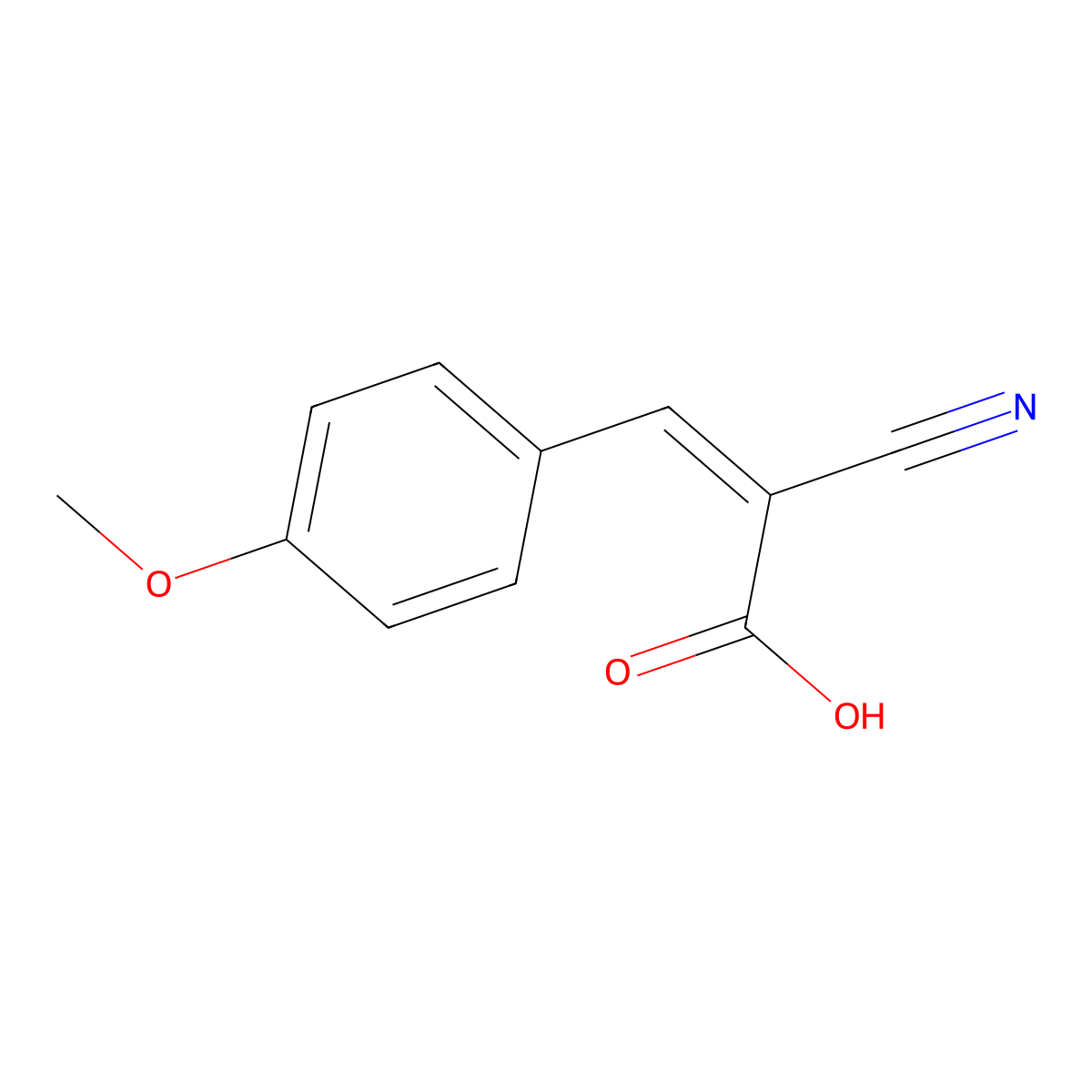 alpha-Cyano-4-methoxycinnamic acid molecular structure, CAS 1519-55-7