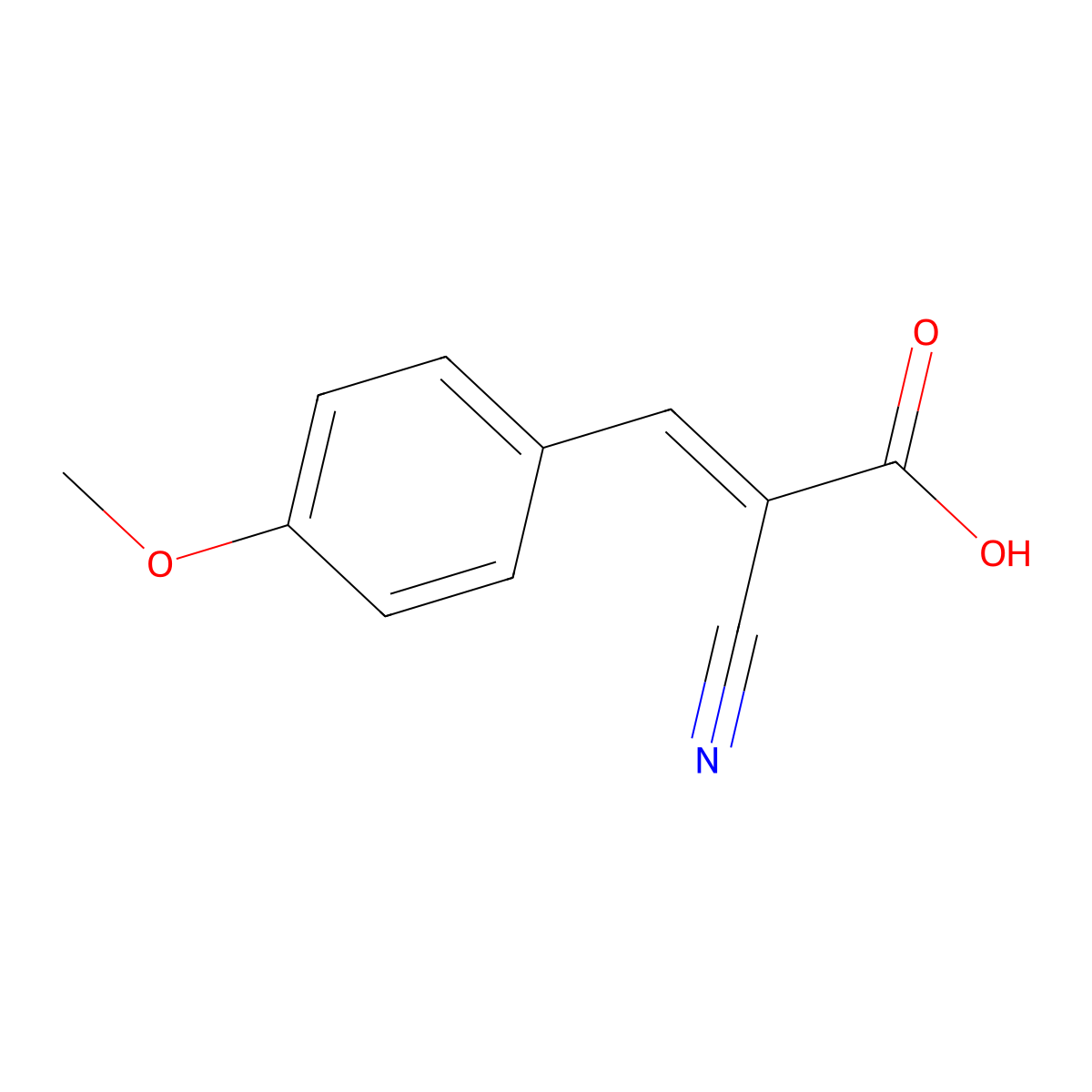 alpha-Cyano-4-methoxycinnamic acid molecular structure, CAS 1519-55-7