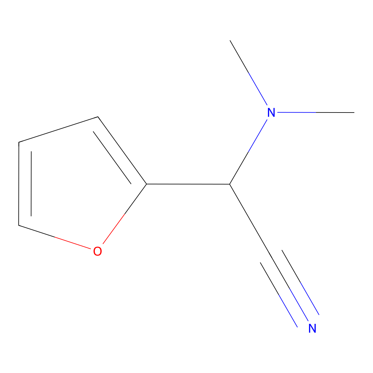 2-(Dimethylamino)-2-(furan-2-yl)acetonitrile molecular structure, CAS 15190-00-8