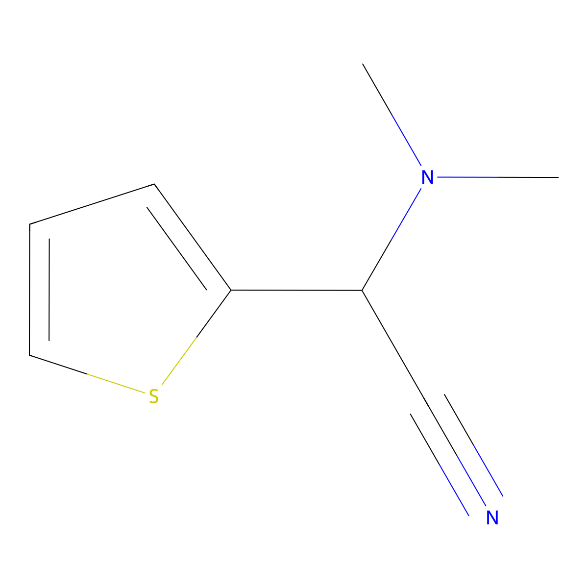 2-(Dimethylamino)-2-(thiophen-2-yl)acetonitrile molecular structure, CAS 15190-02-0