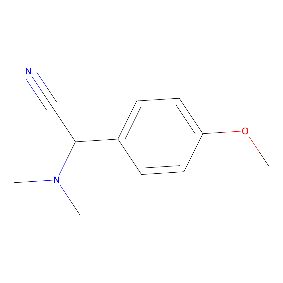 2-(Dimethylamino)-2-(4-methoxyphenyl)acetonitrile molecular structure, CAS 15190-05-3