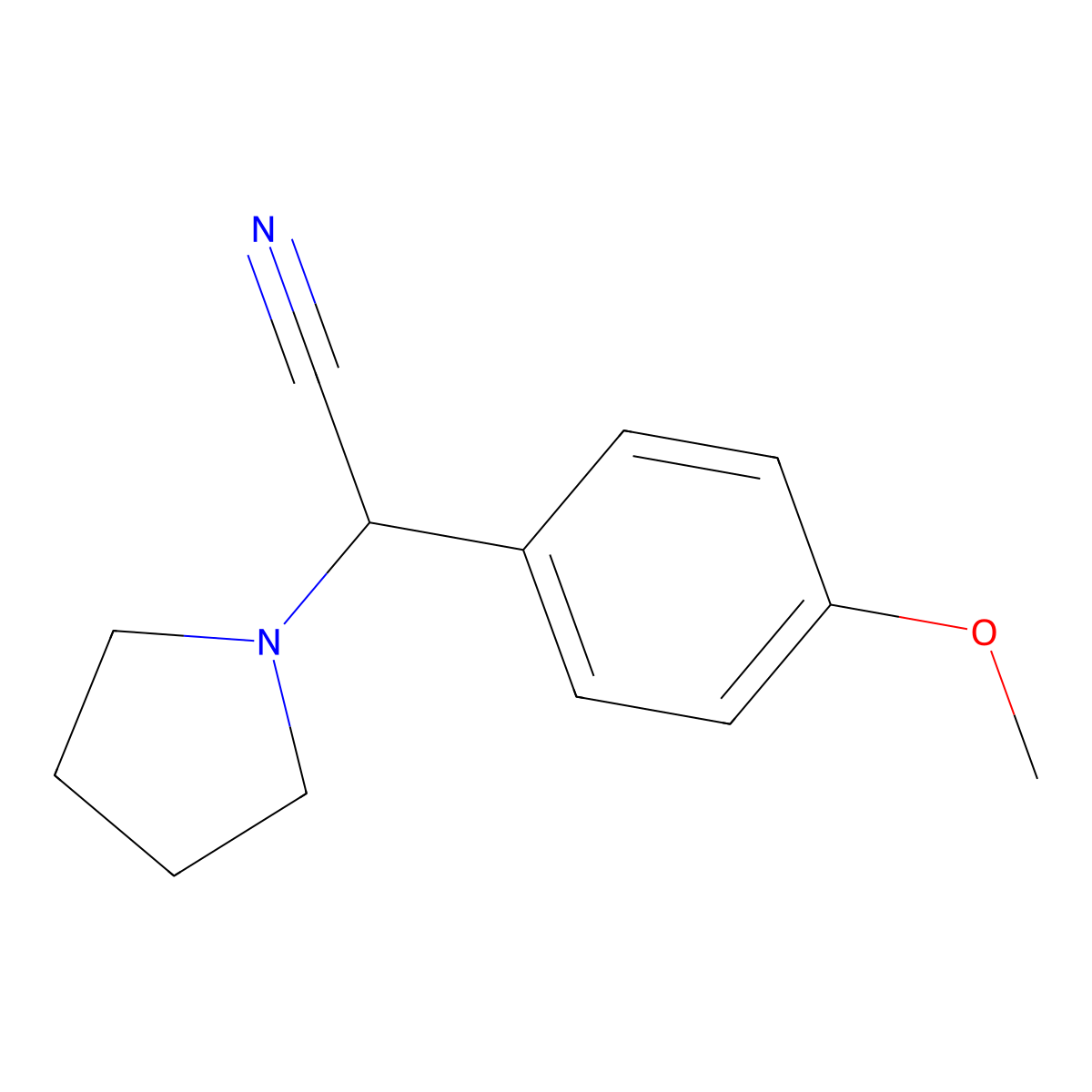 2-(4-Methoxyphenyl)-2-pyrrolidin-1-ylacetonitrile molecular structure, CAS 15190-12-2