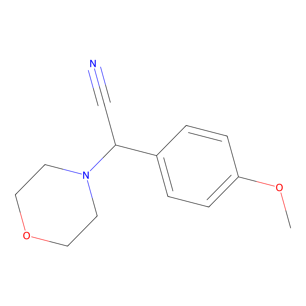 alpha-(4-Methoxyphenyl)-4-morpholineacetonitrile molecular structure, CAS 15190-13-3