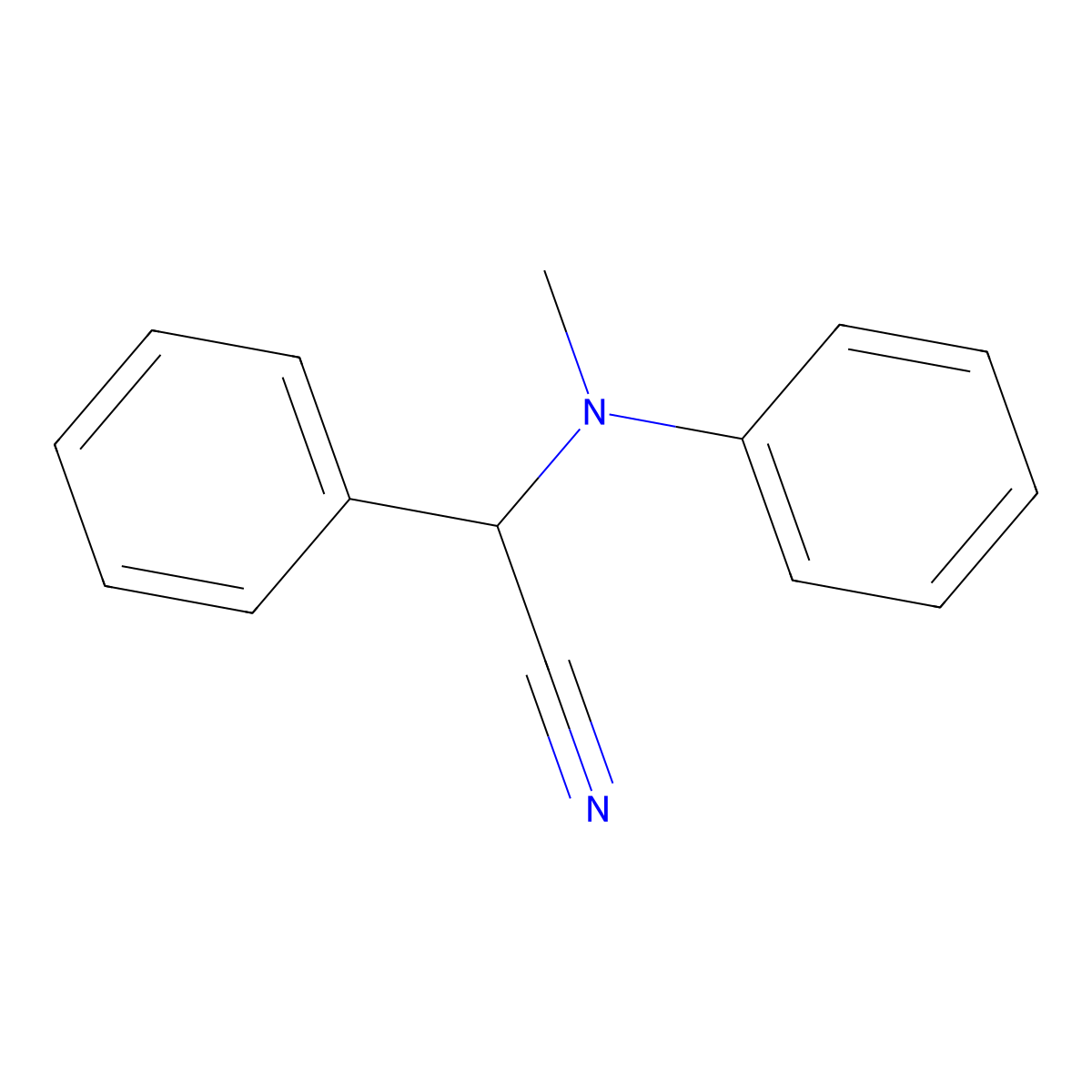 a-(N-Methylanilino)-a-phenylacetonitrile molecular structure, CAS 15190-67-7