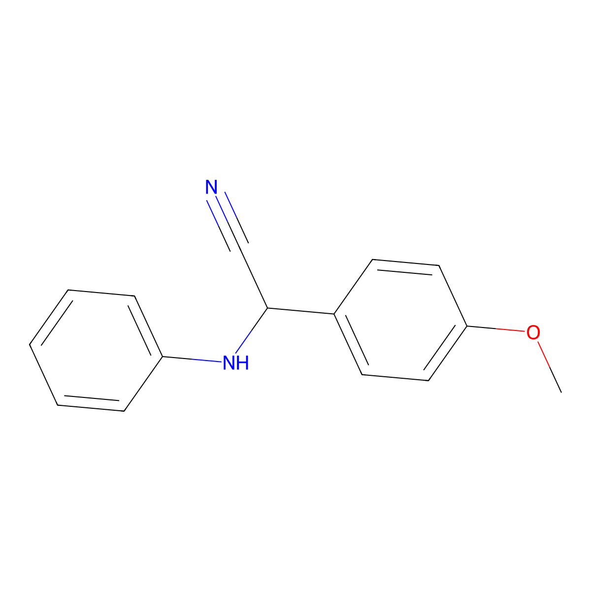 (4-Methoxy-phenyl)-phenylamino-acetonitrile molecular structure, CAS 15190-69-9