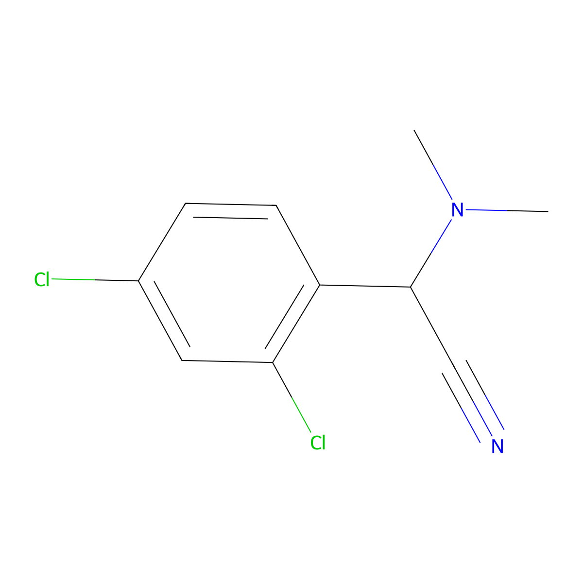 (2,4-Dichlorophenyl)(dimethylamino)acetonitrile molecular structure, CAS 15190-71-3