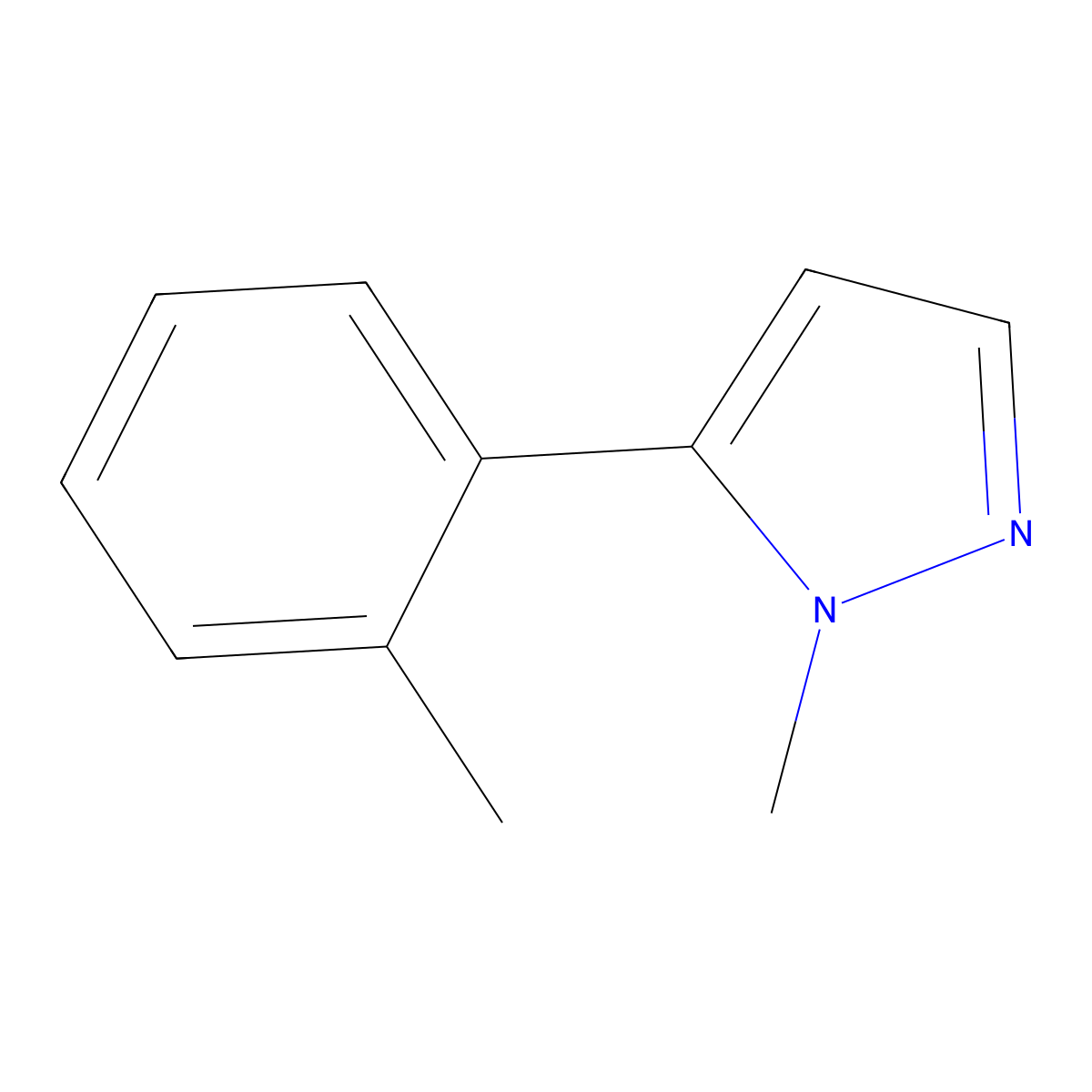 1-methyl-5-(o-tolyl)-1H-pyrazole molecular structure, CAS 1519015-81-6