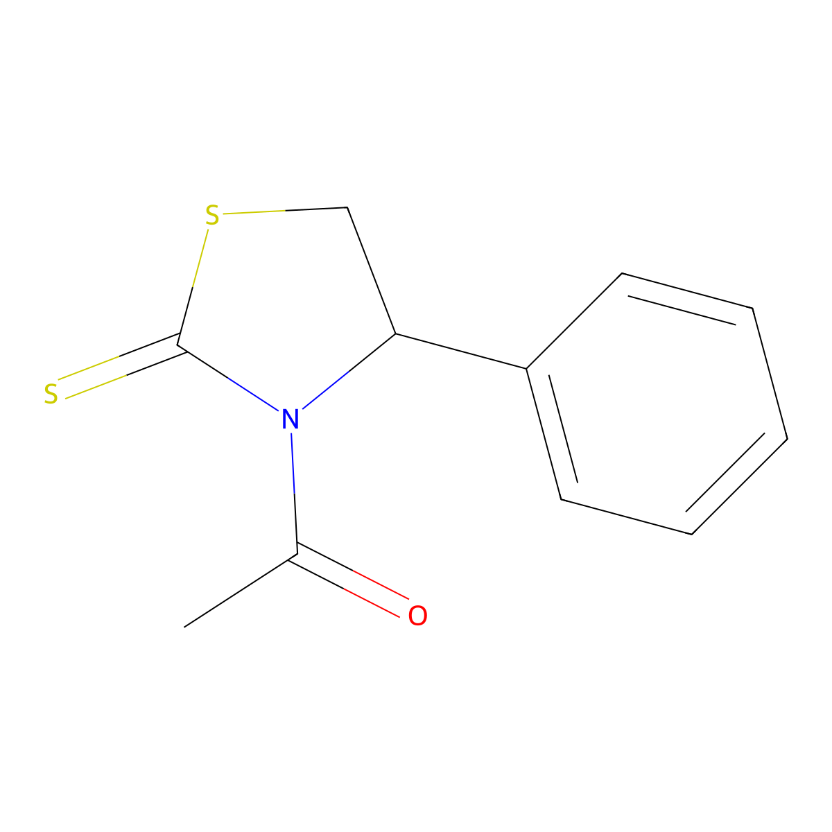1-[(4S)-4-Phenyl-2-thioxo-3-thiazolidinyl]ethanone molecular structure, CAS 1519060-84-4