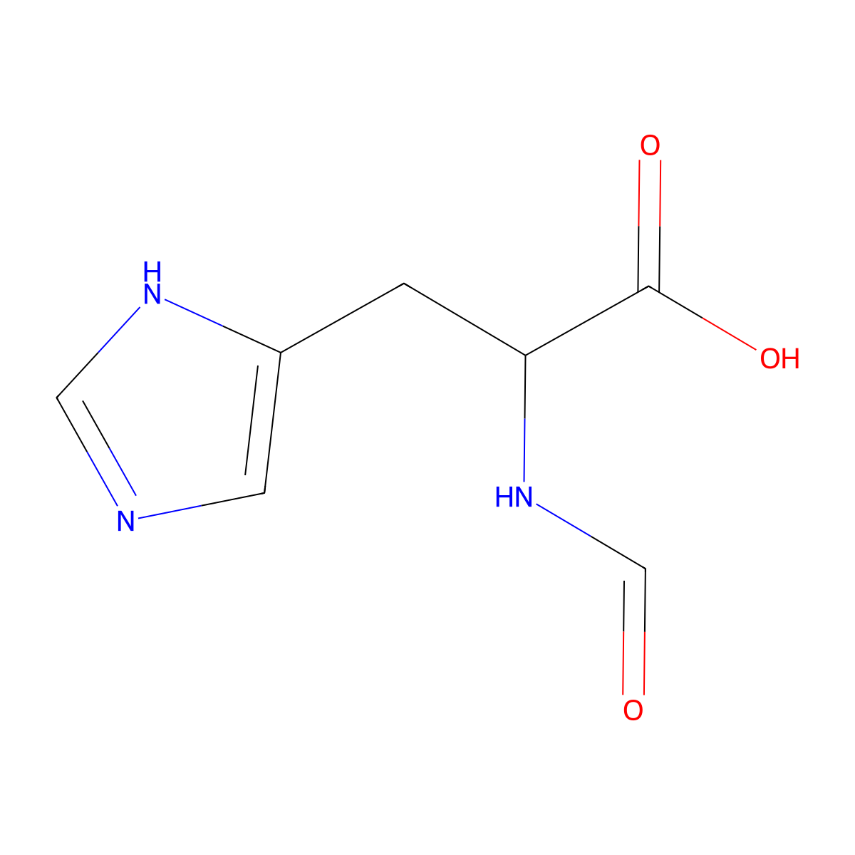 N-formyl-L-histidine molecular structure, CAS 15191-21-6