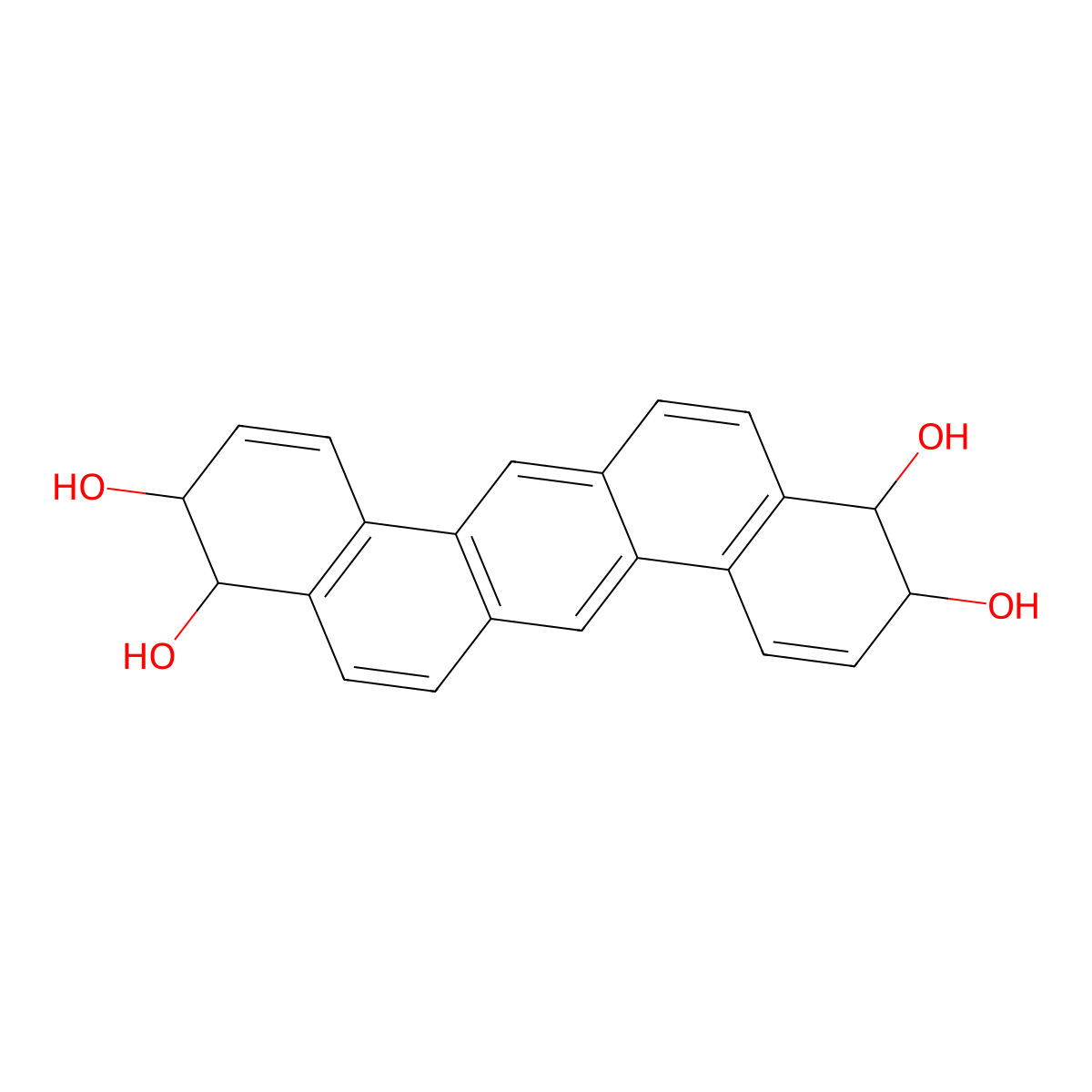 Dibenz(a,h)anthracene, 3,4:10,11-tetrahydroxy-3,4,10,11-tetrahydro-, trans,trans- molecular structure, CAS 151910-74-6