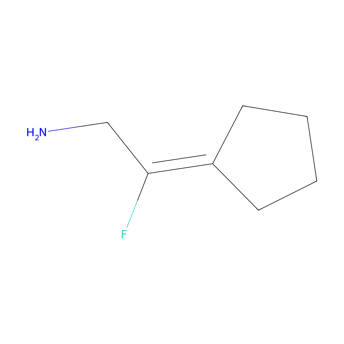 2-Cyclopentylidene-2-fluoroethan-1-amine molecular structure, CAS 1519105-29-3