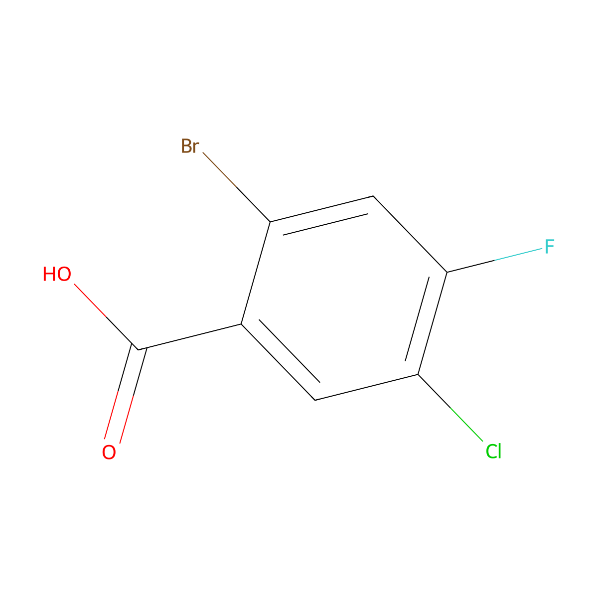 2-Bromo-5-chloro-4-fluorobenzoic acid molecular structure, CAS 1519109-81-9