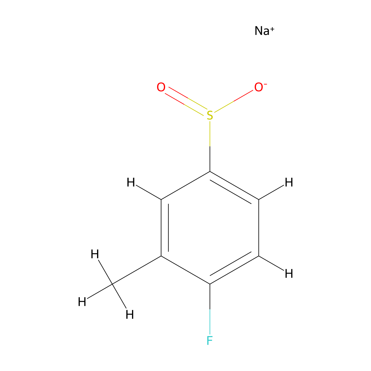 Sodium 4-fluoro-3-methylbenzene-1-sulfinate molecular structure, CAS 1519131-15-7