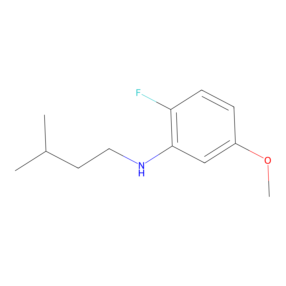 2-Fluoro-5-methoxy-N-(3-methylbutyl)aniline molecular structure, CAS 1519134-15-6