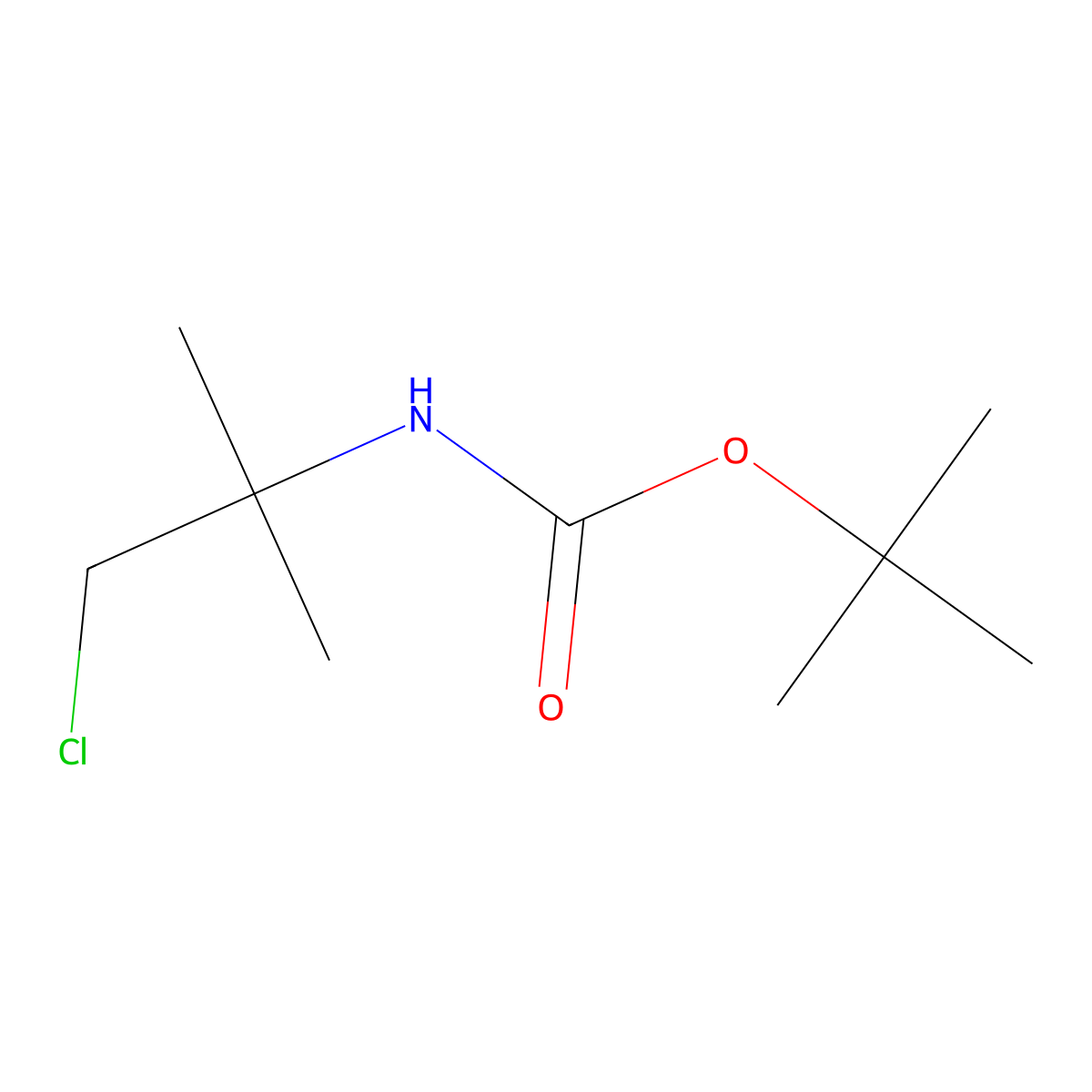 tert-butyl N-(1-chloro-2-methylpropan-2-yl)carbamate molecular structure, CAS 1519142-39-2