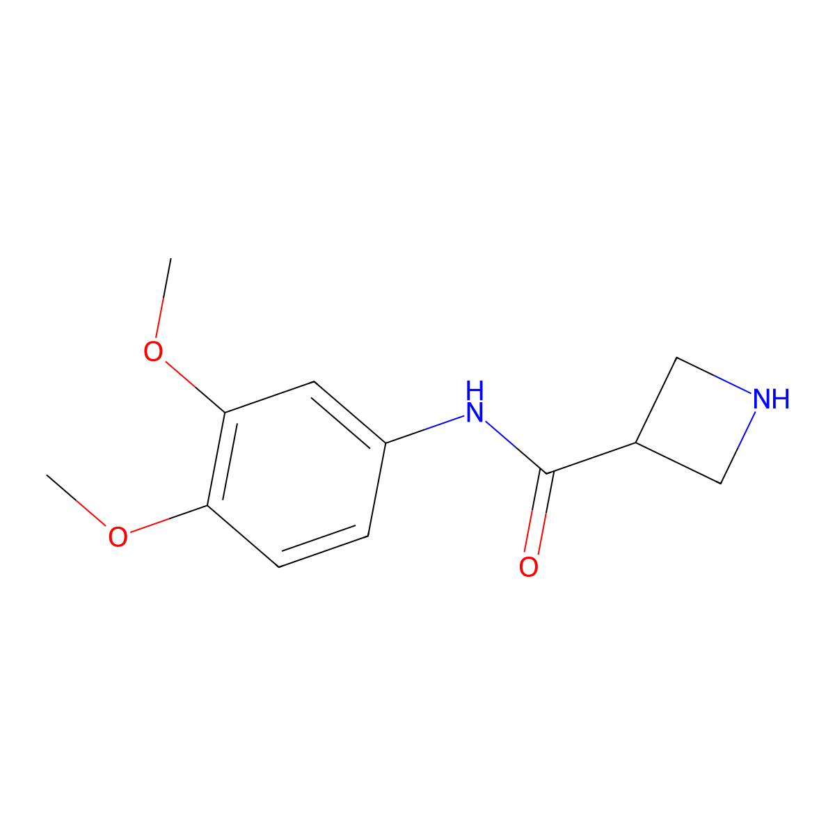 N-(3,4-dimethoxyphenyl)azetidine-3-carboxamide molecular structure, CAS 1519151-90-6