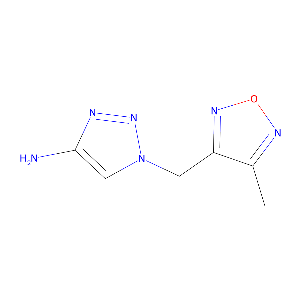 1-[(4-methyl-1,2,5-oxadiazol-3-yl)methyl]-1H-1,2,3-triazol-4-amine molecular structure, CAS 1519154-92-7