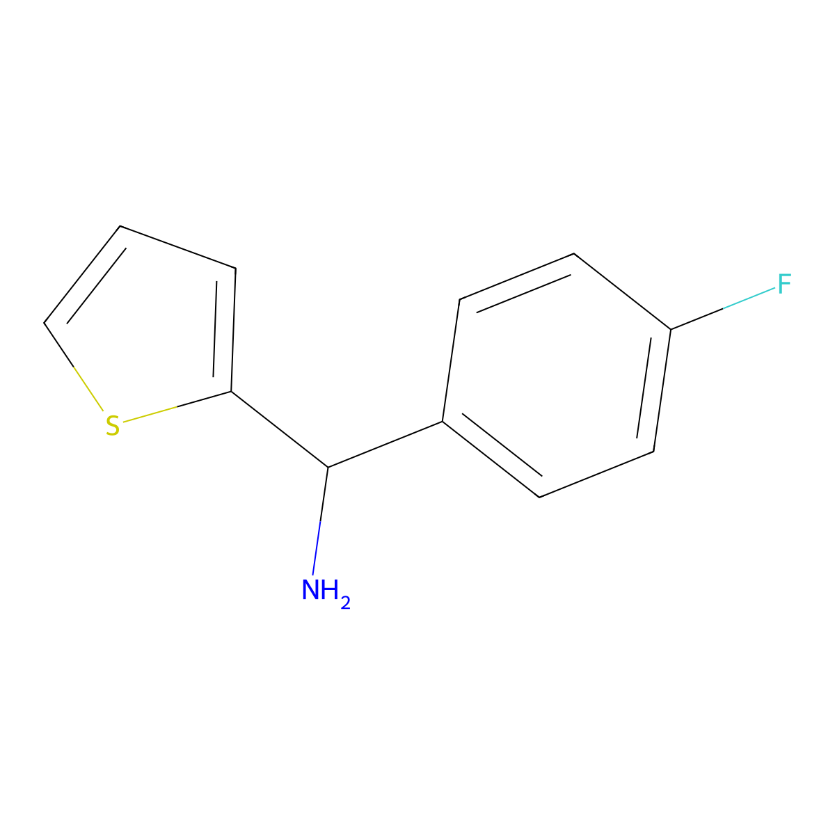 (4-Fluorophenyl)(thiophen-2-yl)methanamine molecular structure, CAS 151917-32-7