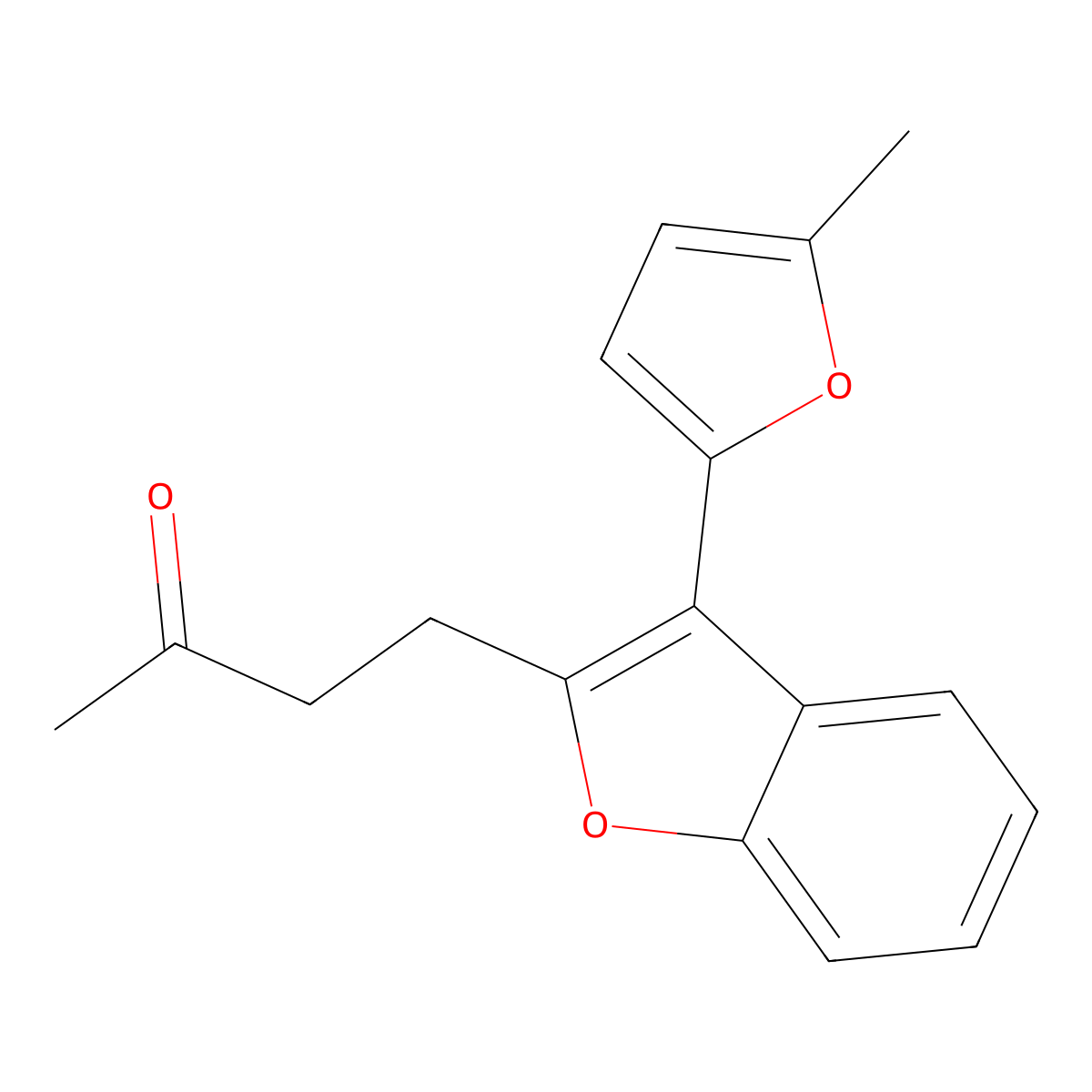 4-[3-(5-Methylfuran-2-yl)-1-benzofuran-2-yl]butan-2-one molecular structure, CAS 151918-95-5