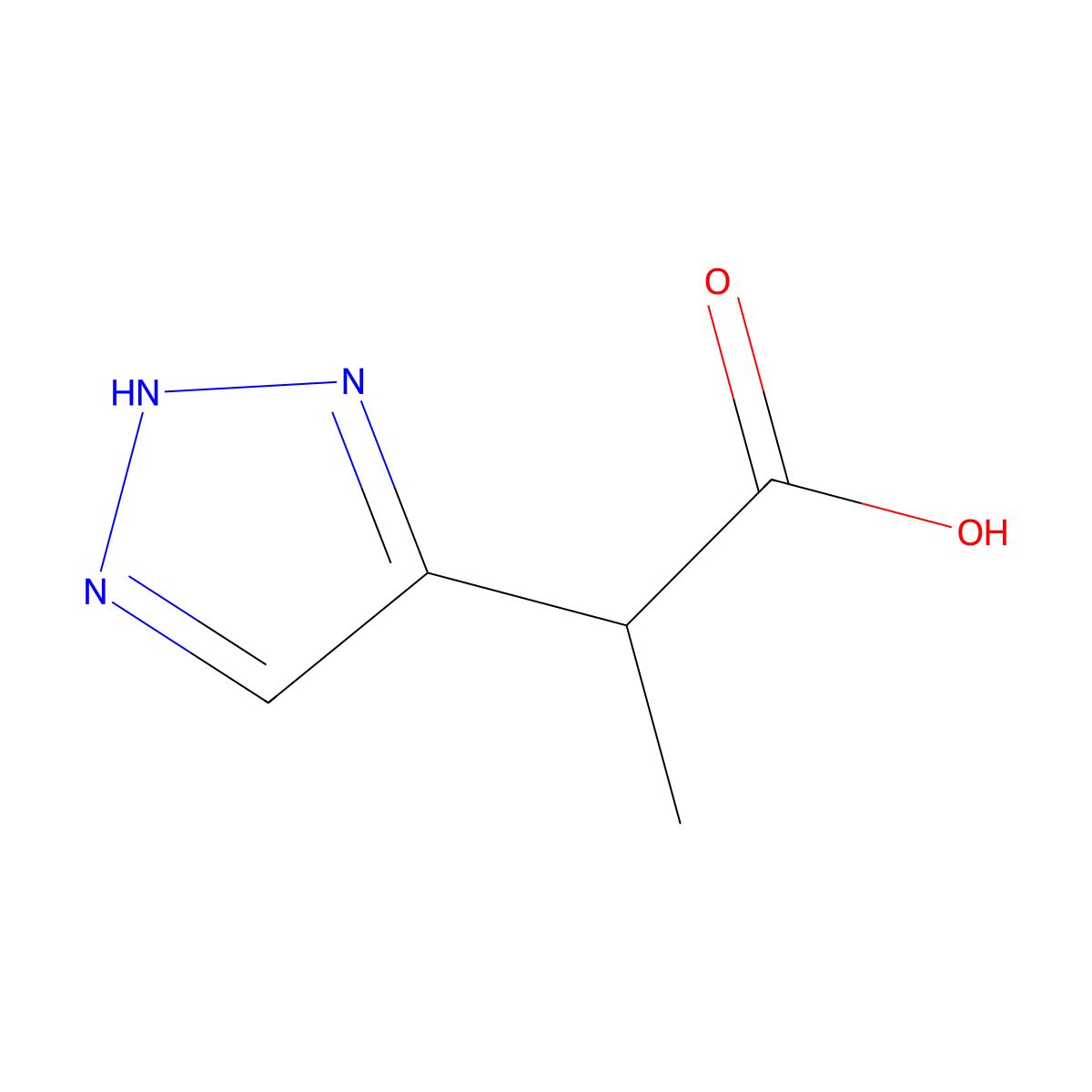 2-(1H-1,2,3-triazol-4-yl)propanoic acid molecular structure, CAS 1519201-62-7