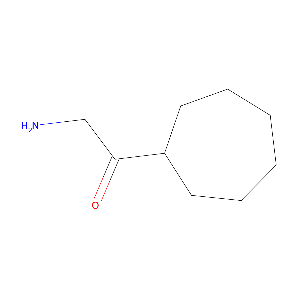 2-Amino-1-cycloheptylethan-1-one molecular structure, CAS 1519209-85-8