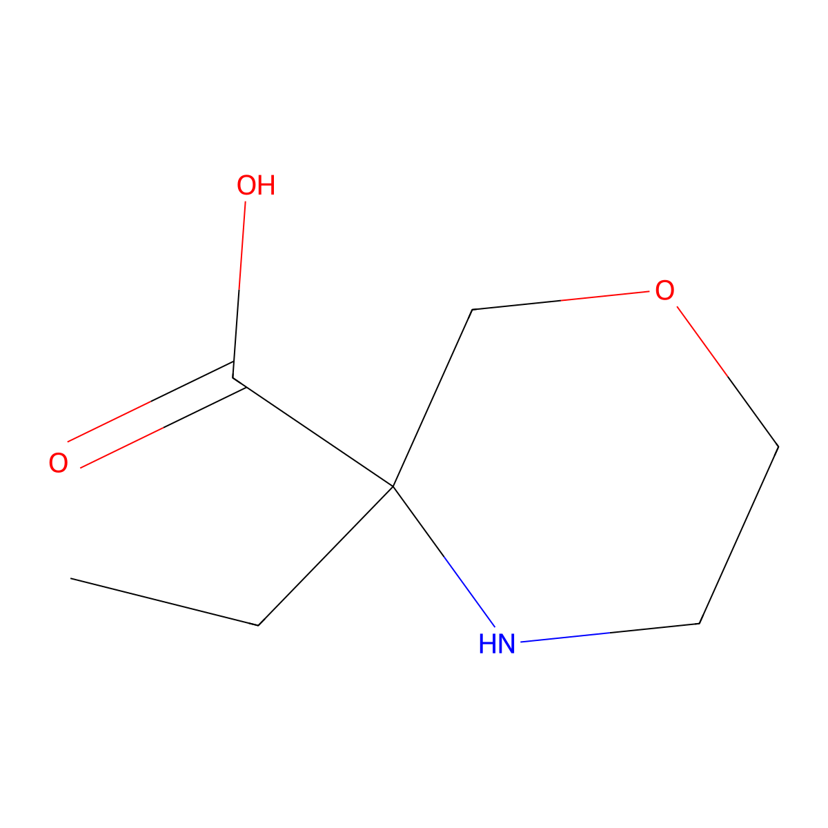 3-Ethylmorpholine-3-carboxylic Acid molecular structure, CAS 1519210-56-0