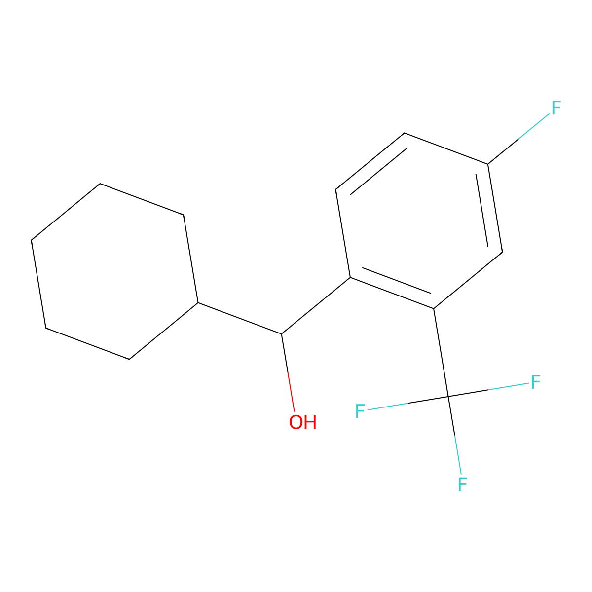 alpha-Cyclohexyl-4-fluoro-2-(trifluoromethyl)benZenemethanol molecular structure, CAS 1519219-97-6