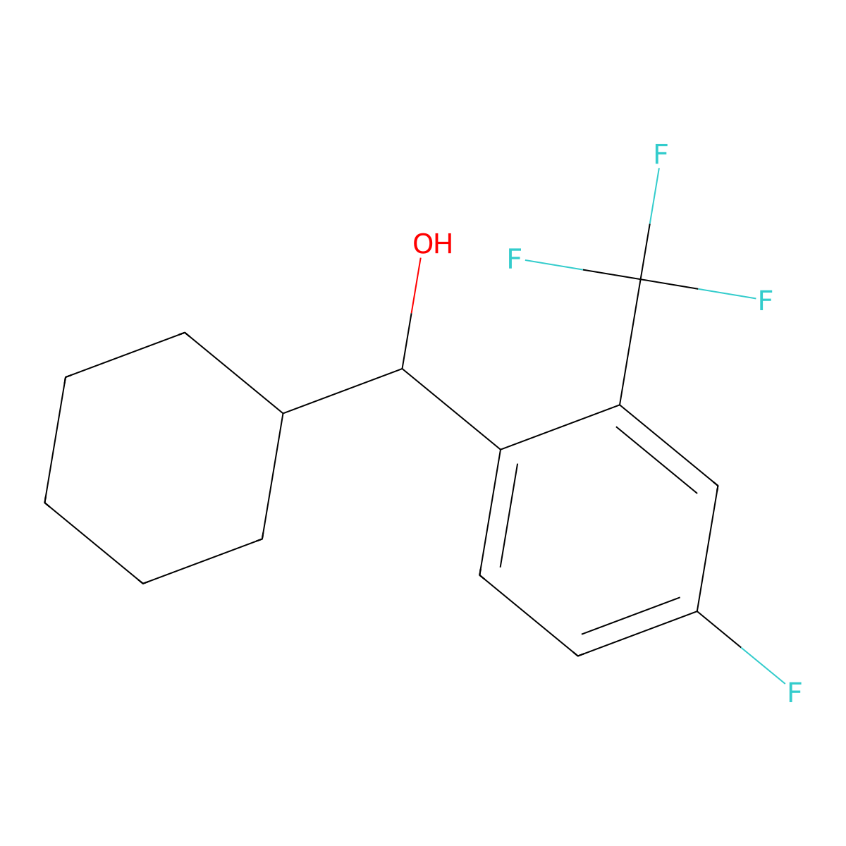 alpha-Cyclohexyl-4-fluoro-2-(trifluoromethyl)benZenemethanol molecular structure, CAS 1519219-97-6