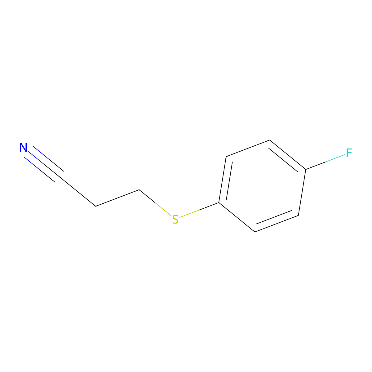 3-((4-Fluorophenyl)sulfanyl)propanenitrile molecular structure, CAS 151922-79-1