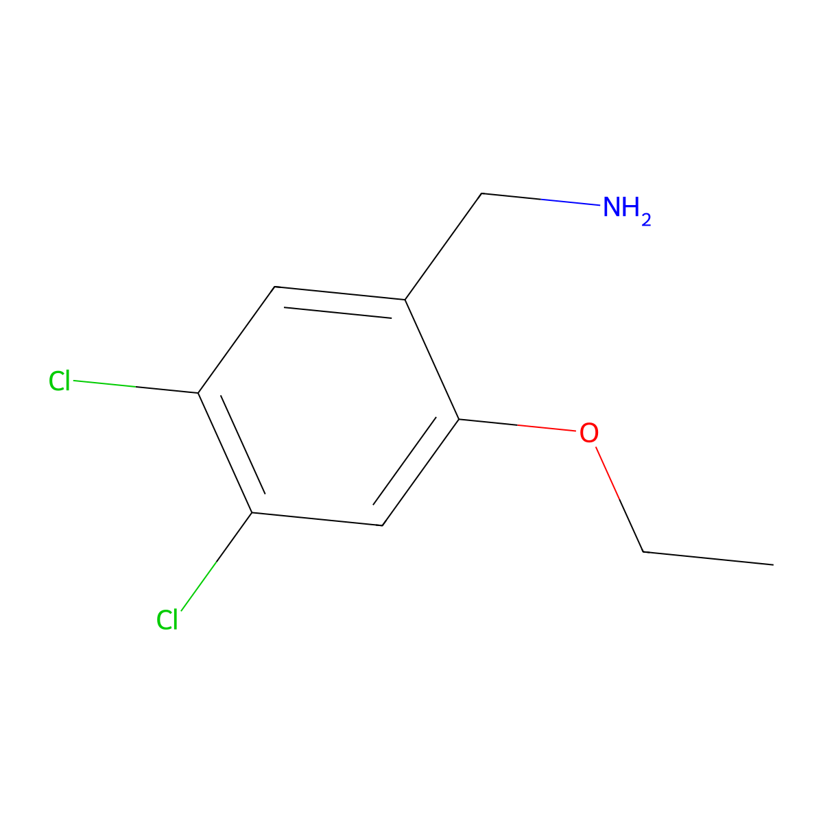 (4,5-Dichloro-2-ethoxyphenyl)methanamine molecular structure, CAS 1519221-16-9