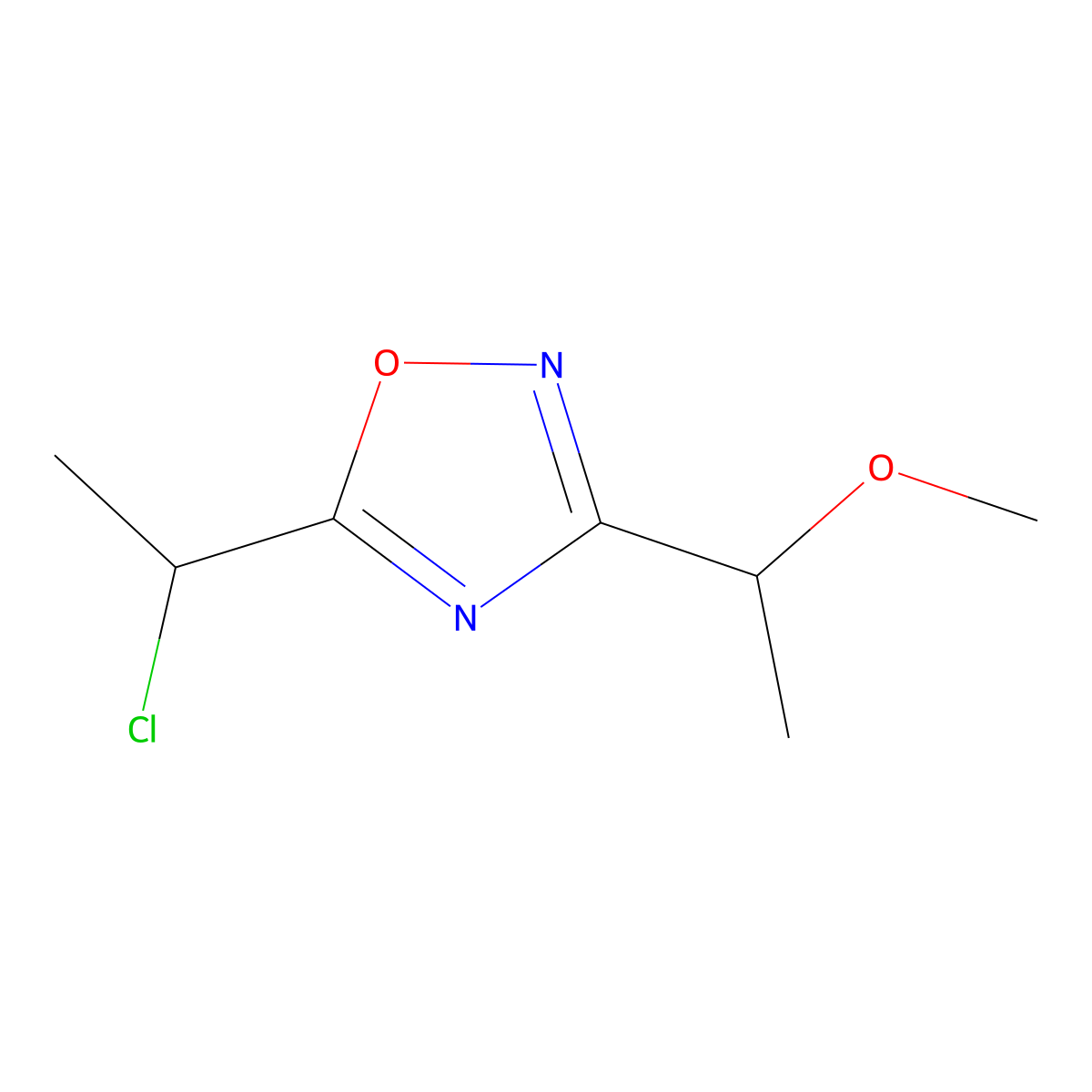 5-(1-Chloroethyl)-3-(1-methoxyethyl)-1,2,4-oxadiazole molecular structure, CAS 1519221-90-9