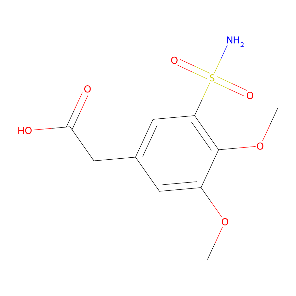 2-(3,4-Dimethoxy-5-sulfamoylphenyl)acetic acid molecular structure, CAS 1519232-44-0
