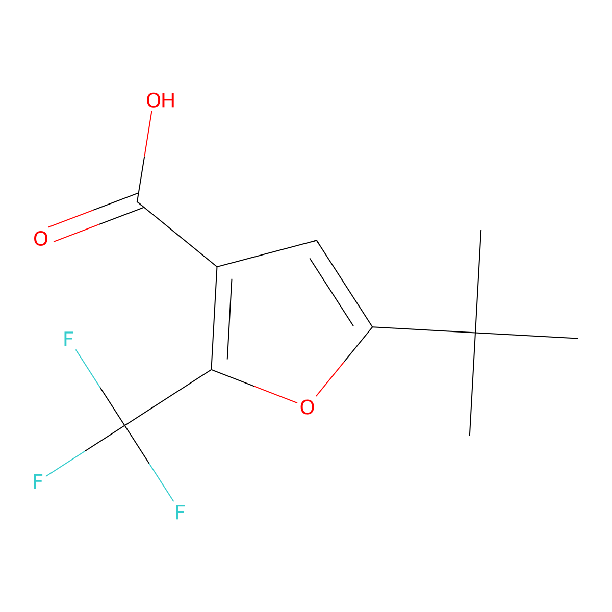 5-tert-Butyl-2-(trifluoromethyl)furan-3-carboxylic acid molecular structure, CAS 1519239-44-1