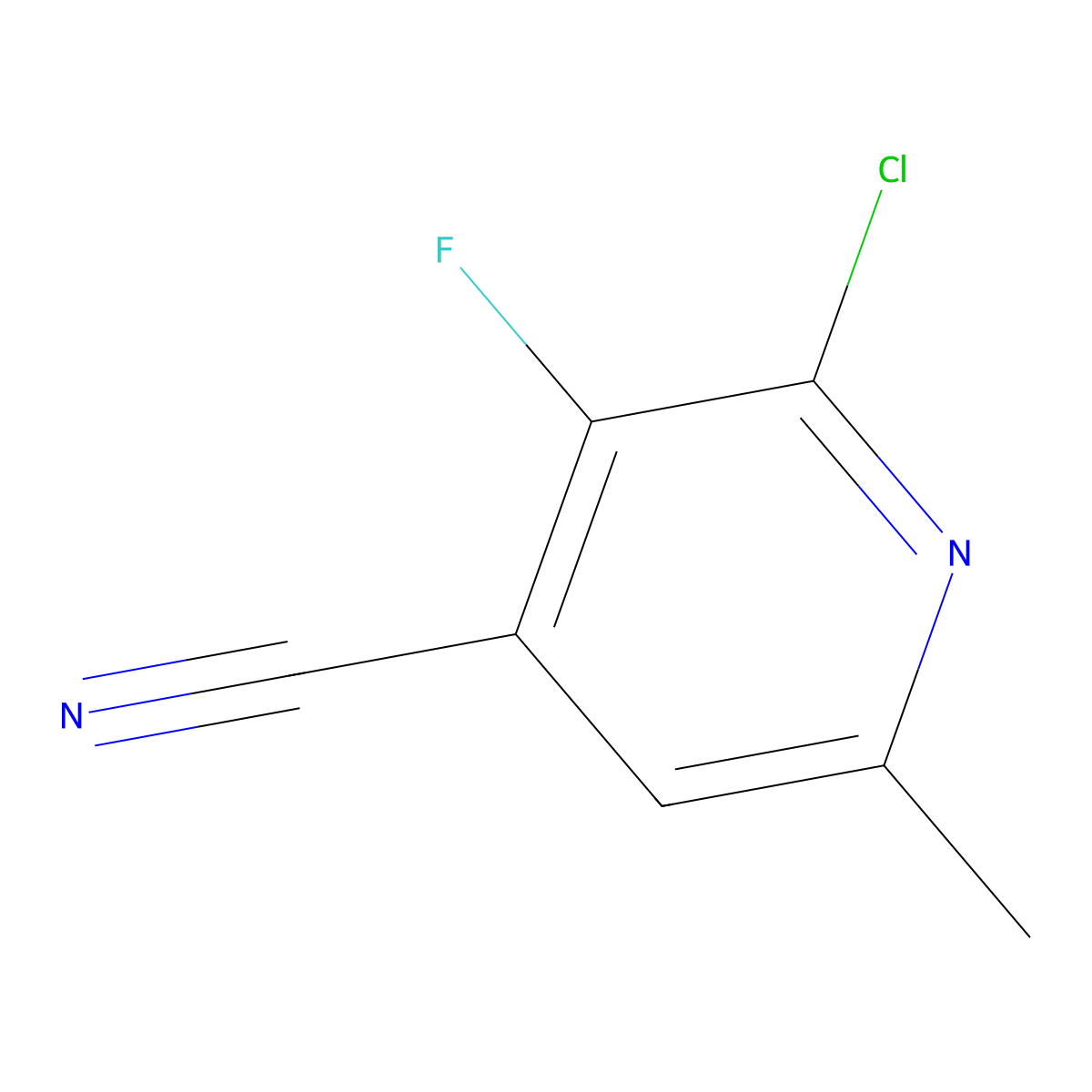 2-Chloro-3-fluoro-6-methyl-pyridine-4-carbonitrile molecular structure, CAS 1519241-89-4