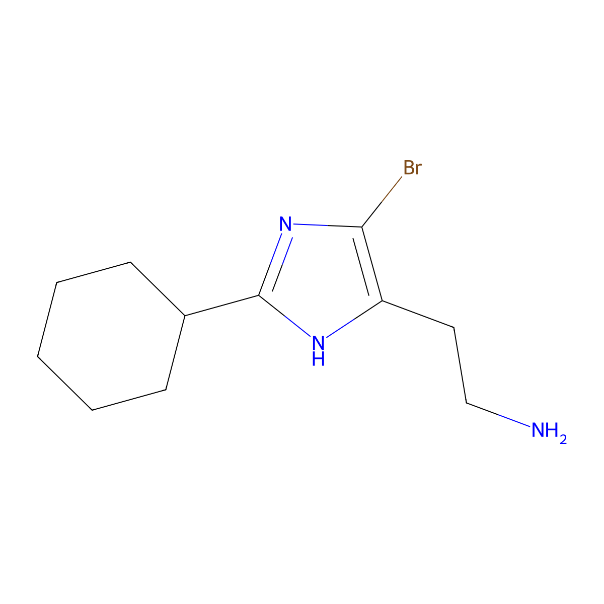 2-(4-bromo-2-cyclohexyl-1H-imidazol-5-yl)ethan-1-amine molecular structure, CAS 1519243-42-5