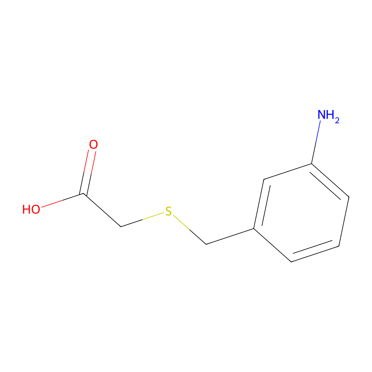 2-{[(3-Aminophenyl)methyl]sulfanyl}acetic acid molecular structure, CAS 1519251-51-4