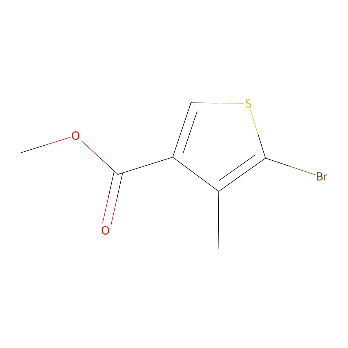 Methyl 5-bromo-4-methylthiophene-3-carboxylate molecular structure, CAS 1519255-52-7