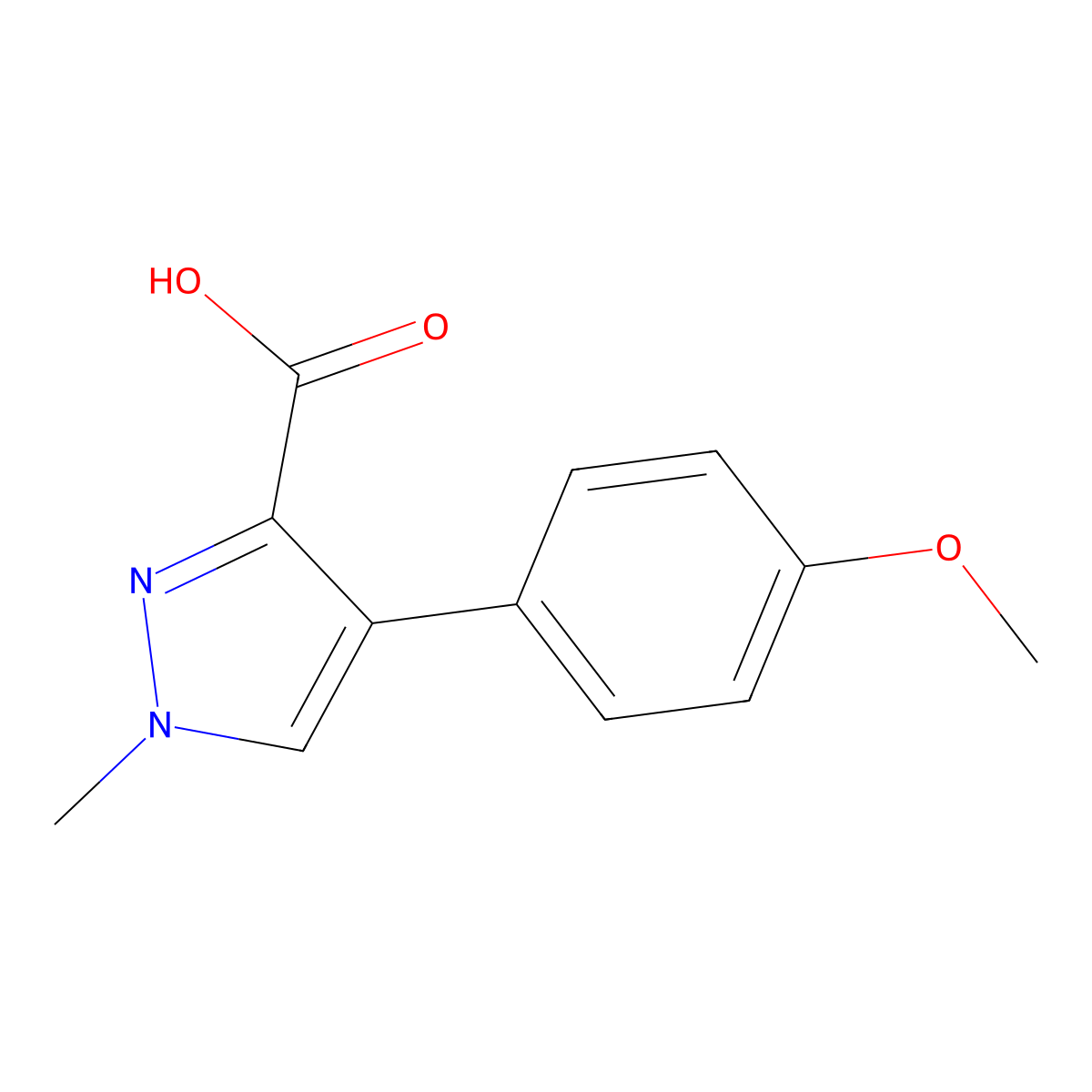 4-(4-Methoxyphenyl)-1-methyl-1h-pyrazole-3-carboxylic acid molecular structure, CAS 1519260-30-0