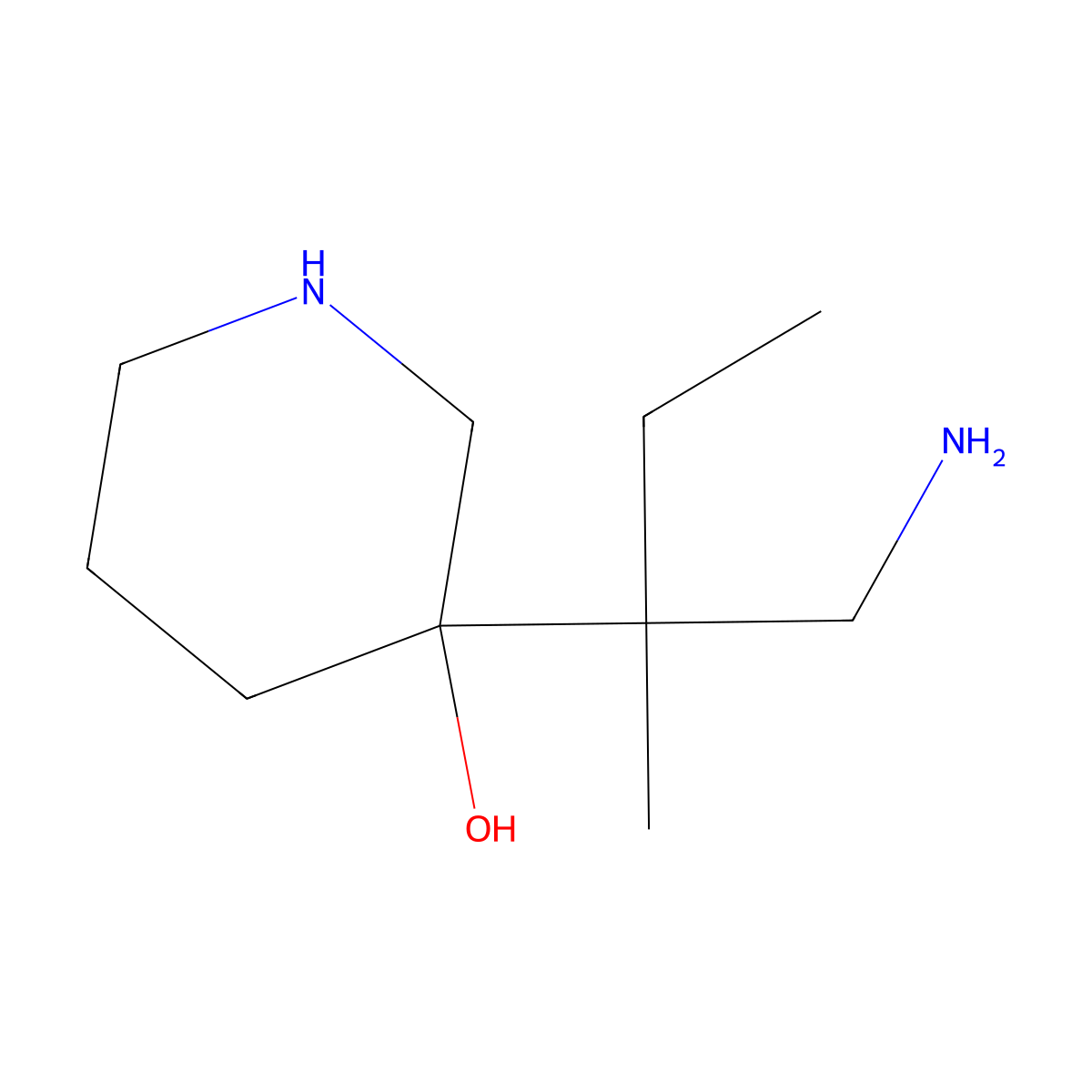 3-(1-Amino-2-methylbutan-2-yl)piperidin-3-ol molecular structure, CAS 1519262-42-0