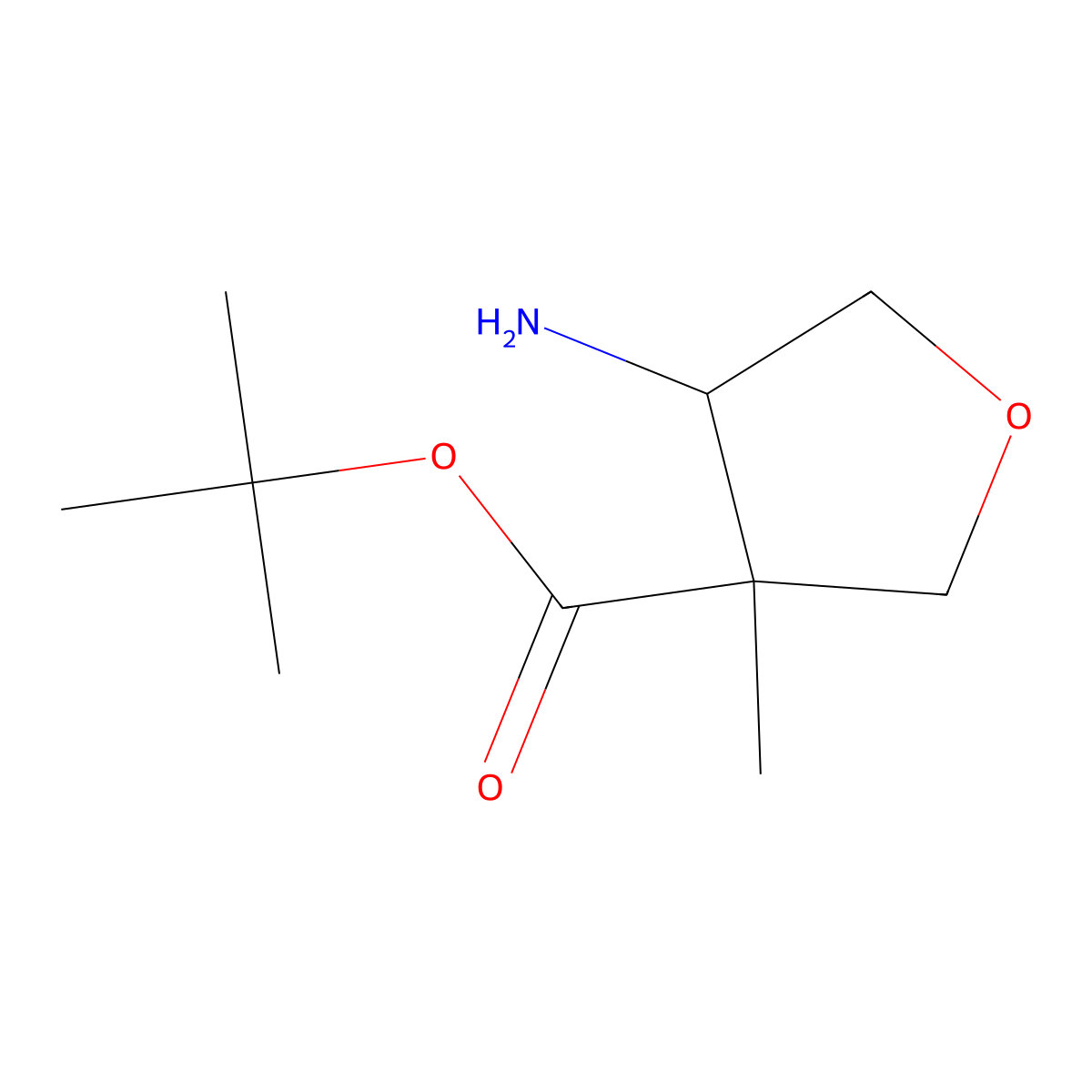 Tert-butyl 4-amino-3-methyloxolane-3-carboxylate molecular structure, CAS 1519266-34-2