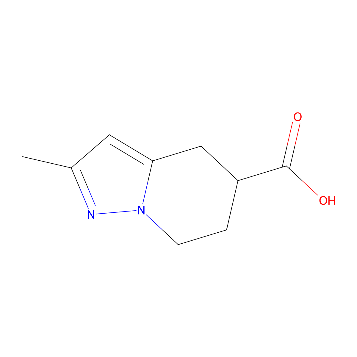 2-methyl-4H,5H,6H,7H-pyrazolo[1,5-a]pyridine-5-carboxylic acid molecular structure, CAS 1519268-15-5