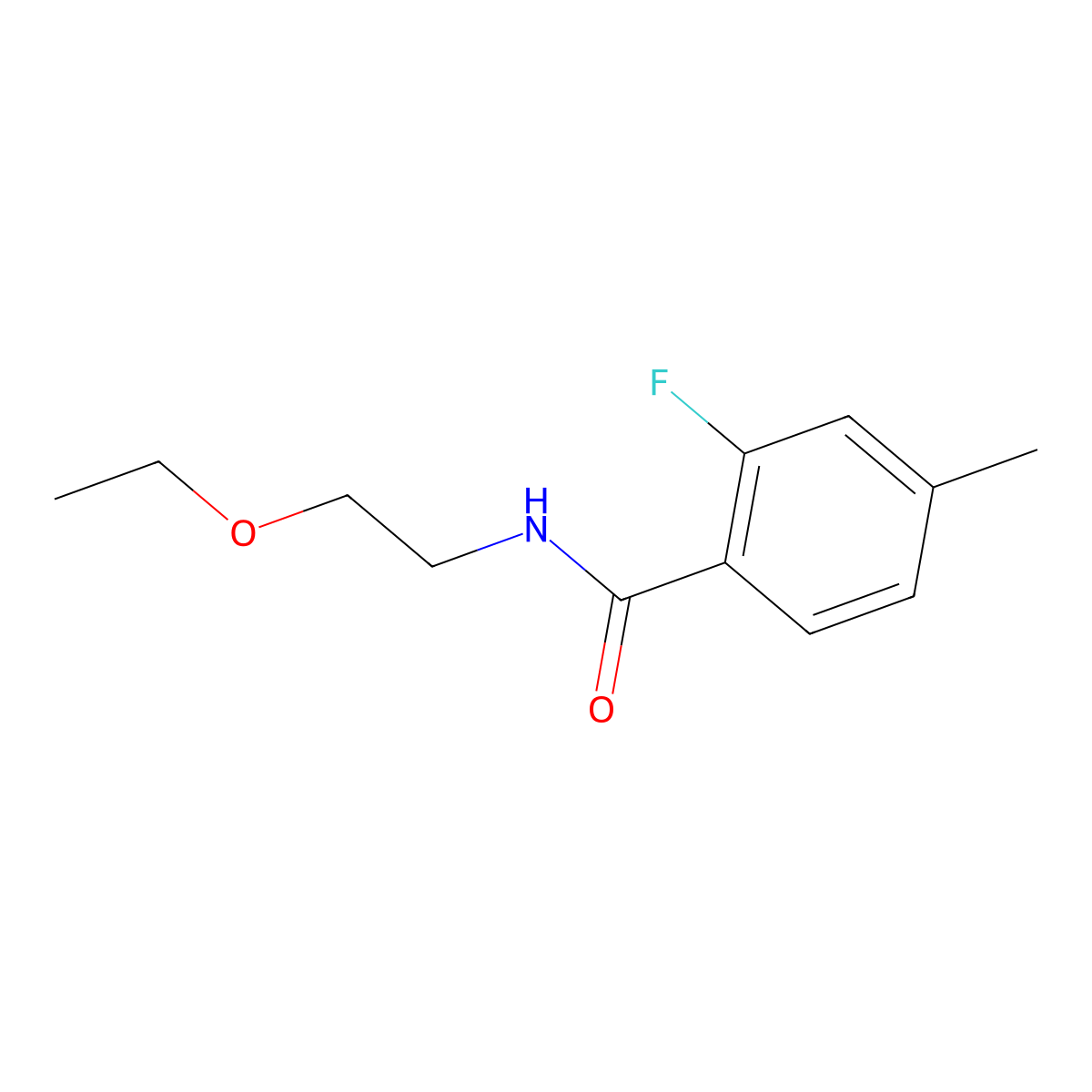 N-(2-Ethoxyethyl)-2-fluoro-4-methylbenzamide molecular structure, CAS 1519272-58-2