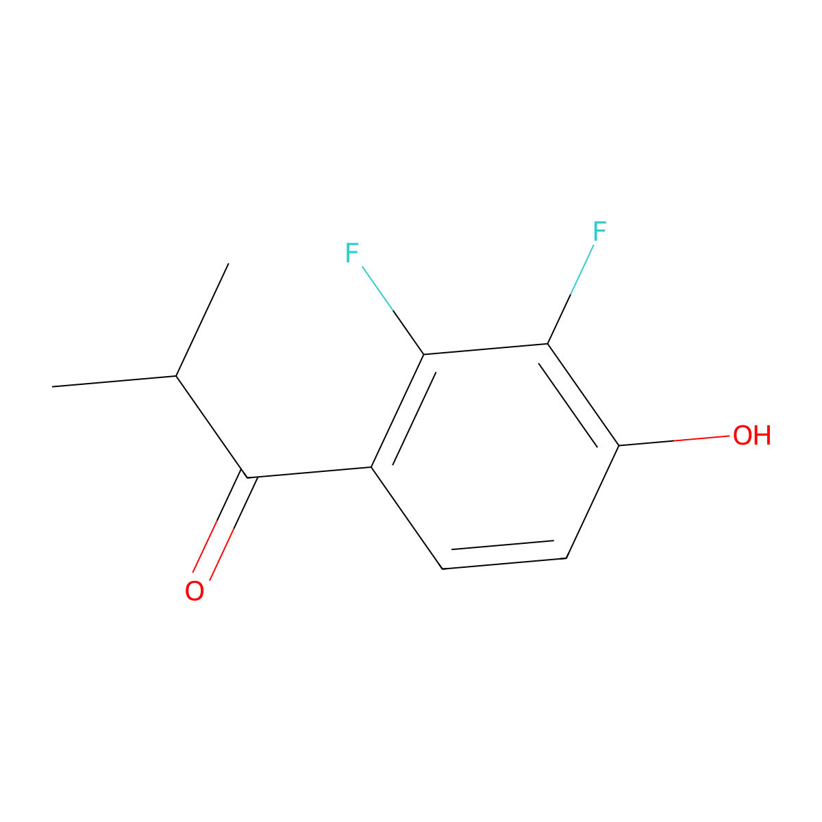 1-(2,3-Difluoro-4-hydroxyphenyl)-2-methylpropan-1-one molecular structure, CAS 1519275-17-2